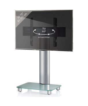 VCM Tosal TV-Standfuß Silber/Mattglas