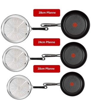 TEFAL E30 Jamie Oliver 6Tlg Pfannenset (Edelstahl, Beschichtung: Titanium)