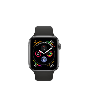 APPLE Watch Series 4 (GPS + Cellular) 40 mm Smartwatch Aluminium Kunststoff, 130-200 mm, Armband: Schwarz, Gehäuse: Dunkelgrau