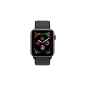 APPLE Watch Series 4 (GPS + Cellular) 44mm Smartwatch Aluminium gewebtes Nylon, 140-210 mm, Gehäuse: Dunkelgrau
