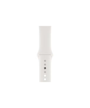 APPLE Watch Series 4 (GPS + Cellular) 44mm Smartwatch Edelstahl Kunststoff, 140-210 mm, Armband: Weiß, Gehäuse: Silber