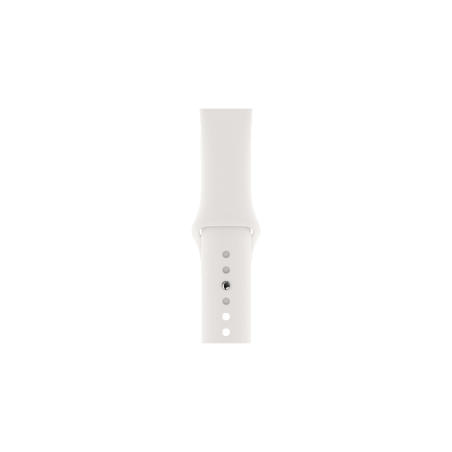 APPLE Watch Series 4 (GPS + Cellular) 44mm Smartwatch Edelstahl Kunststoff, 140-210 mm, Armband: Weiß, Gehäuse: Silber