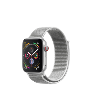 APPLE Watch Series 4 (GPS + Cellular) 40 mm Smartwatch Edelstahl Milanaise, 130-200 mm, Armband: Silber, Gehäuse: Silber