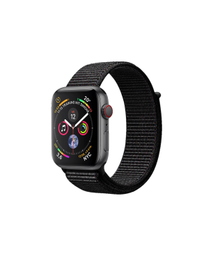 APPLE Watch Series 4 (GPS + Cellular) 40 mm Smartwatch Aluminium gewebtes Nylon, 130-200 mm, Gehäuse: Dunkelgrau