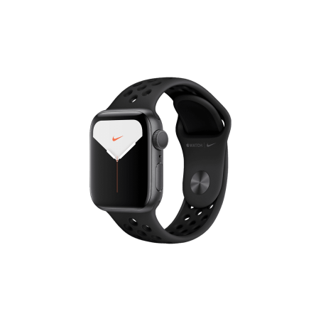 APPLE Watch Nike Series 5 40mm Smartwatch Aluminium Fluorelastomer, 130 - 200 mm, Armband: Anthrazit Schwarz, Space Grey