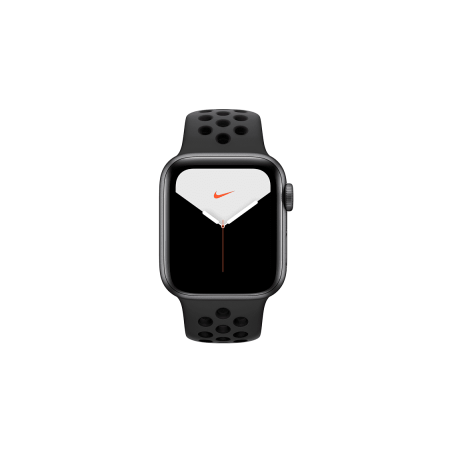 APPLE Watch Nike Series 5 40mm Smartwatch Aluminium Fluorelastomer, 130 - 200 mm, Armband: Anthrazit Schwarz, Space Grey