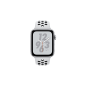 APPLE Watch Series 4 (GPS + Cellular) 44 mm Kunststoff, 145-220 mm, Armband: Platinum/Schwarz, Gehäuse: Silber