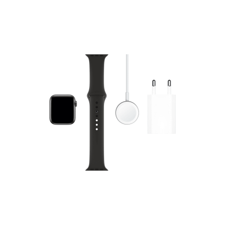 APPLE Watch Series 5 (GPS + Cellular) 40mm Smartwatch Aluminium Fluorelastomer, 130 - 200 mm, Gehäuse: Space Grey