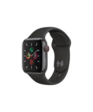 APPLE Watch Series 5 (GPS + Cellular) 40mm Smartwatch Aluminium Fluorelastomer, 130 - 200 mm, Gehäuse: Space Grey