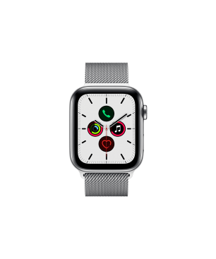 APPLE Watch Series 5 (GPS + Cellular) 44mm Smartwatch Edelstahl 140 - 200 mm Silber Milanaise, Gehäuse: Edelstahl