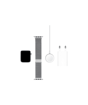 APPLE Watch Series 5 (GPS + Cellular) 44mm Smartwatch Edelstahl 140 - 200 mm Silber Milanaise, Gehäuse: Edelstahl