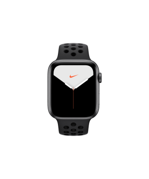 APPLE Watch Nike Series 5 44mm Aluminium Fluorelastomer, 140 - 200 mm , Armband: Anthrazit Schwarz, Gehäuse: Space Grey
