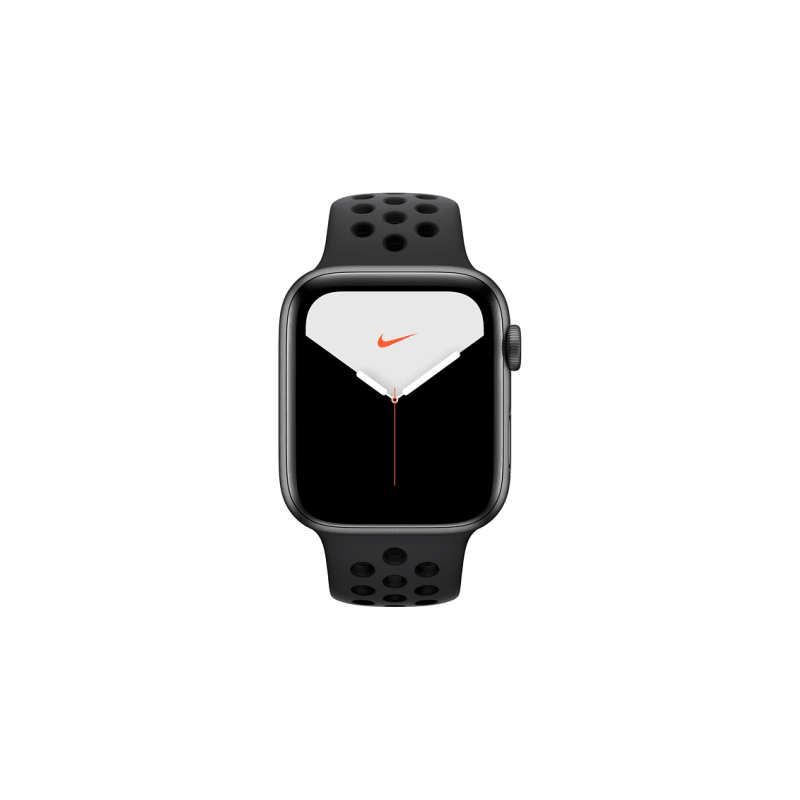 APPLE Watch Nike Series 5 44mm Aluminium Fluorelastomer, 140 - 200 mm , Armband: Anthrazit Schwarz, Gehäuse: Space Grey