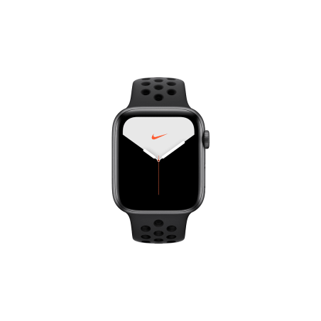 APPLE Watch Nike Series 5 44mm Aluminium Fluorelastomer, 140 - 200 mm , Armband: Anthrazit Schwarz, Gehäuse: Space Grey