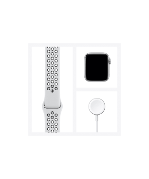 APPLE Watch Series 6 Nike (GPS + Cellular) 40mm Smartwatch Fluorelastomer, 130 - 190 mm, Silber/Schwarz