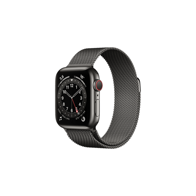 APPLE Watch Series 6 (GPS + Cellular) 40mm Smartwatch Edelstahl Edelstahl, 130 - 180 mm, Armband: Graphit, Gehäuse: Graphit