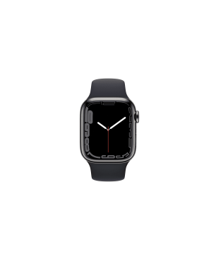 APPLE Watch Series 7 (GPS + Cellular) 41mm Smartwatch Fluorelastomer, 130 - 200 mm, Armband: Mitternacht, Gehäuse: Graphit
