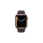 APPLE Watch Series 7 (GPS + Cellular) 45mm Smartwatch Fluorelastomer, 140 - 220 mm, Armband: Dunkelkirsch, Gehäuse: Gold