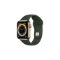 APPLE Watch Series 6 (GPS + Cellular) 40mm Smartwatch Edelstahl Fluorelastomer, 130 - 200 mm, Armband: Zyperngrün, Gehäuse: Gold
