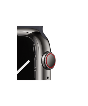 APPLE Watch Series 7 (GPS + Cellular) 45mm Smartwatch Fluorelastomer, 140 - 220 mm, Armband: Mitternacht, Gehäuse: Graphit