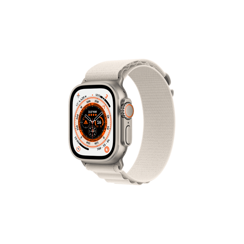 APPLE Watch Ultra GPS+CEL 49 TIT W LARGE Smartwatch Titan Gewebe, 165 - 210 mm, Polarstern