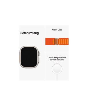 APPLE Watch Ultra GPS+CEL 49 TIT W LARGE Smartwatch Titan Gewebe, 165 - 210 mm, Orange