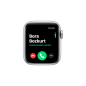APPLE Watch Nike Series 5 (GPS + Cellular) 44mm Fluorelastomer, 140 - 200 mm , Armband: Pure Platinum Schwarz, Gehäuse: Silber