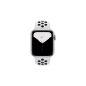APPLE Watch Nike Series 5 (GPS + Cellular) 44mm Fluorelastomer, 140 - 200 mm , Armband: Pure Platinum Schwarz, Gehäuse: Silber