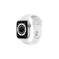 APPLE Watch Series 6 (GPS + Cellular) 40mm Smartwatch Aluminium Fluorelastomer, 130 - 200 mm, Armband: Weiß, Gehäuse: Silber