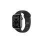 APPLE Watch Series 6 (GPS + Cellular) 44mm Smartwatch Edelstahl Fluorelastomer, 140 - 210 mm, Armband: Schwarz, Gehäuse: Graphit