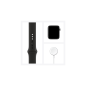 APPLE Watch Series 6 (GPS + Cellular) 44mm Smartwatch Edelstahl Fluorelastomer, 140 - 210 mm, Armband: Schwarz, Gehäuse: Graphit