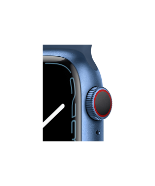 APPLE Watch Series 7 (GPS + Cellular) 41mm Smartwatch Fluorelastomer, 130 - 200 mm, Armband: Abyssblau, Gehäuse: Blau