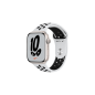 APPLE Watch Series 7 Nike (GPS + Cellular) 45mm Fluorelastomer, 140 - 220 mm, Platinum/Schwarz, Gehäuse: Polarstern