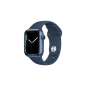 APPLE Watch Series 7 (GPS) 45mm Smartwatch Fluorelastomer, 140 - 220 mm, Armband: Blau, Gehäuse: Blau