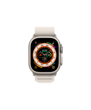 APPLE Watch Ultra GPS+CEL 49 TIT W SMALL Smartwatch Titan Gewebe, 130 - 160 mm, Polarstern