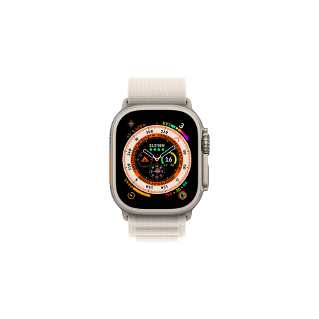 APPLE Watch Ultra GPS+CEL 49 TIT W SMALL Smartwatch Titan Gewebe, 130 - 160 mm, Polarstern