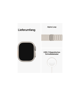 APPLE Watch Ultra GPS+CEL 49 TIT W SMALL Smartwatch Titan Gewebe, 130 - 160 mm, Polarstern