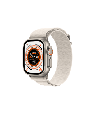 APPLE Watch Ultra GPS+CEL 49 TIT W SMALL Smartwatch Titan Gewebe, 130 - 160 mm, Polarstern