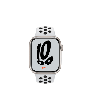 APPLE Watch Series 7 Nike (GPS) 41mm130 - 200 mm, Armband: Pure Platinum/Schwarz, Gehäuse: Polarstern