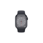 APPLE Watch Series 8 (GPS) 41 mm Smartwatch Aluminium Fluorelastomer, 130 - 200 mm, Armband: Mitternacht, Gehäuse: Mitternacht
