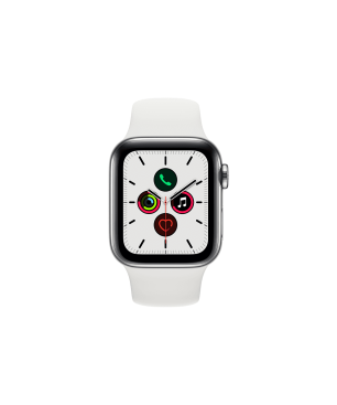 APPLE Watch Series 6 (GPS) 40mm Smartwatch Aluminium Fluorelastomer, 130 - 200 mm, Silber/Weiß