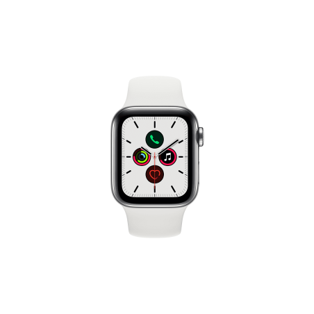APPLE Watch Series 6 (GPS) 40mm Smartwatch Aluminium Fluorelastomer, 130 - 200 mm, Silber/Weiß