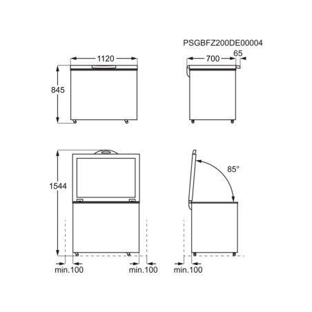 AEG AHB531E1LW Gefriertruhe (E, 845 mm hoch)