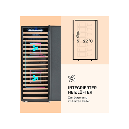 KLARSTEIN Botella Cura Weinklimaschrank (EEK G, Schwarz)