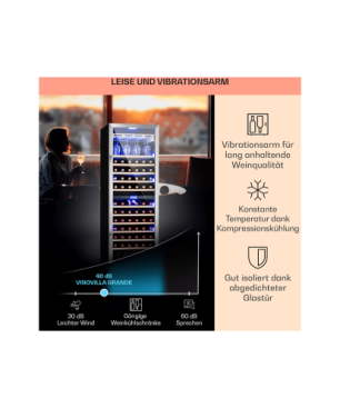 KLARSTEIN Vinovilla Grande Duo Weinklimaschrank (EEK G, edelstahlfarben)