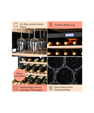 KLARSTEIN Vinovilla Grande Duo Weinklimaschrank (EEK G, edelstahlfarben)