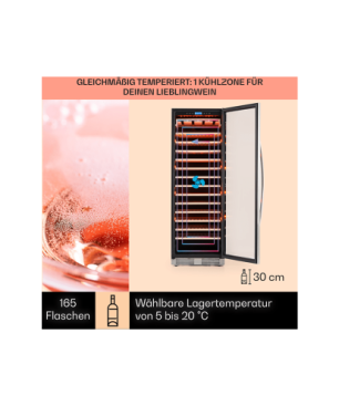 KLARSTEIN Vinovilla Grande Weinklimaschrank (EEK G, edelstahlfarben)