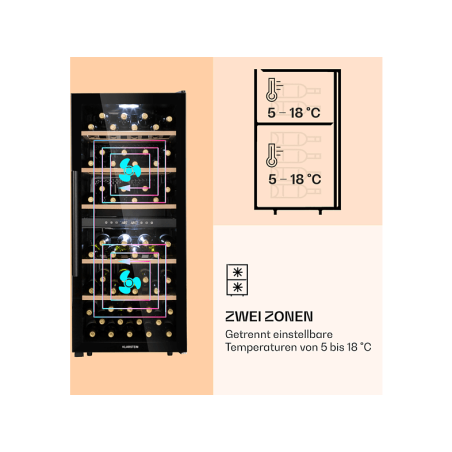 KLARSTEIN Barossa 102 Duo Weinklimaschrank (EEK G, schwarz)