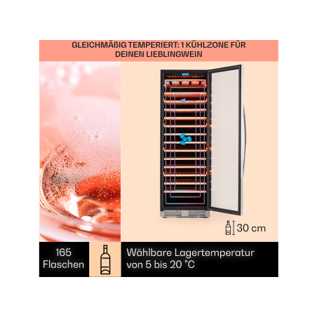 KLARSTEIN Vinovilla Grande 116 Weinklimaschrank (EEK G, edelstahlfarben)