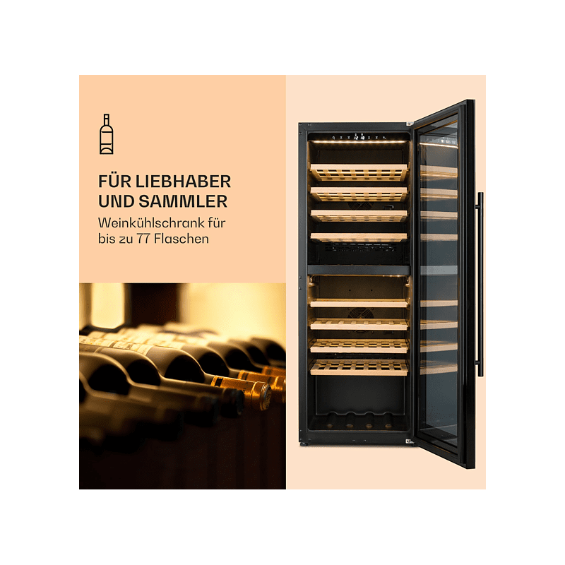 KLARSTEIN Barossa 77 Duo Weinklimaschrank (EEK G, schwarz)
